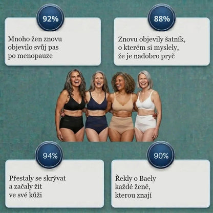 Stahovací kalhotky s vysokým pasem pro období po porodu a v menopauze
